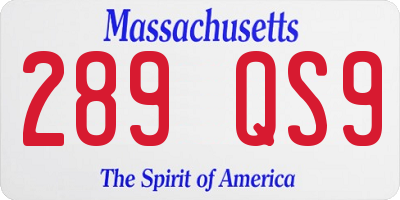 MA license plate 289QS9