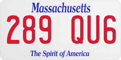 MA license plate 289QU6