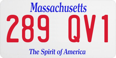 MA license plate 289QV1
