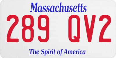 MA license plate 289QV2