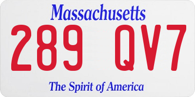 MA license plate 289QV7