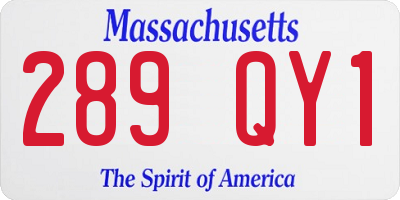 MA license plate 289QY1