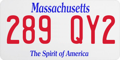 MA license plate 289QY2