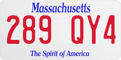 MA license plate 289QY4