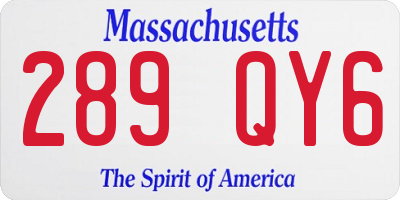 MA license plate 289QY6