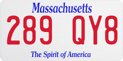MA license plate 289QY8
