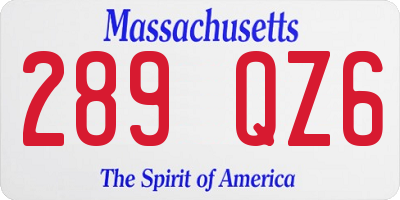 MA license plate 289QZ6
