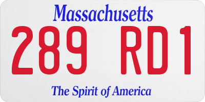 MA license plate 289RD1