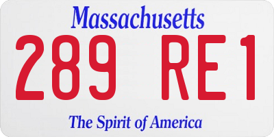 MA license plate 289RE1