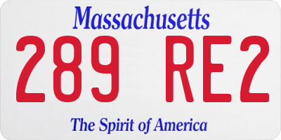 MA license plate 289RE2