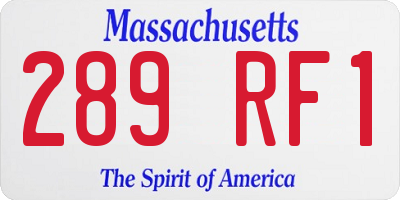 MA license plate 289RF1