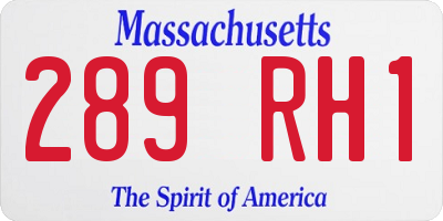 MA license plate 289RH1