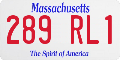 MA license plate 289RL1
