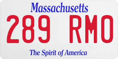 MA license plate 289RM0