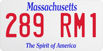 MA license plate 289RM1