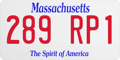 MA license plate 289RP1