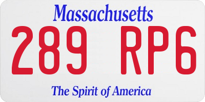 MA license plate 289RP6