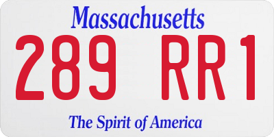 MA license plate 289RR1