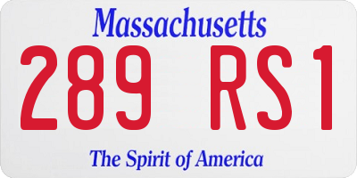 MA license plate 289RS1