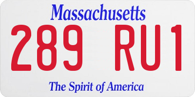 MA license plate 289RU1