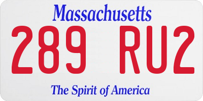 MA license plate 289RU2