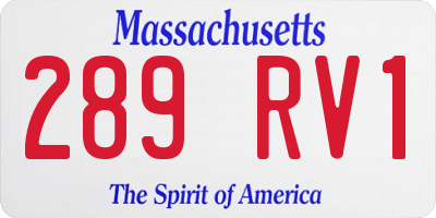 MA license plate 289RV1