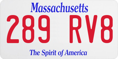 MA license plate 289RV8