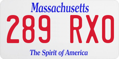 MA license plate 289RX0