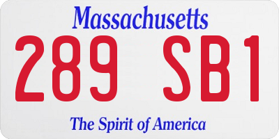 MA license plate 289SB1