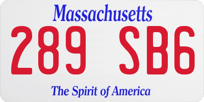 MA license plate 289SB6