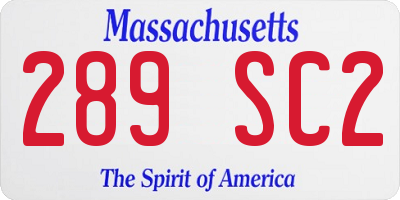 MA license plate 289SC2