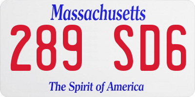 MA license plate 289SD6