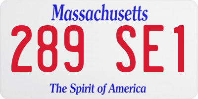 MA license plate 289SE1