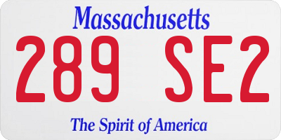 MA license plate 289SE2