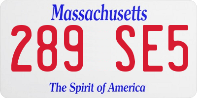 MA license plate 289SE5