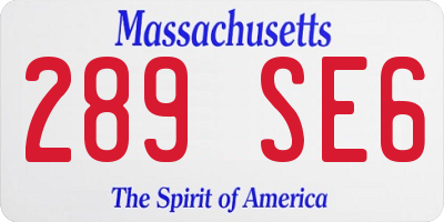 MA license plate 289SE6