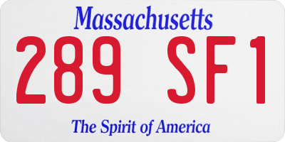 MA license plate 289SF1