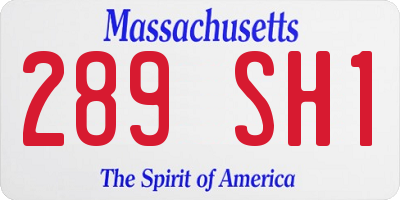 MA license plate 289SH1