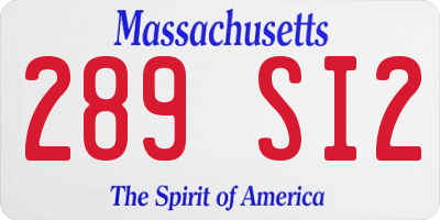MA license plate 289SI2