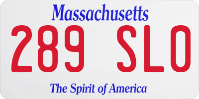MA license plate 289SL0