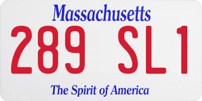MA license plate 289SL1