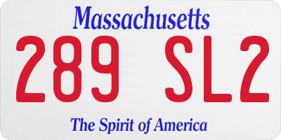 MA license plate 289SL2