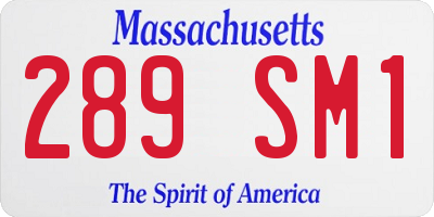 MA license plate 289SM1