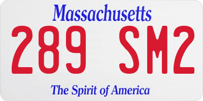 MA license plate 289SM2