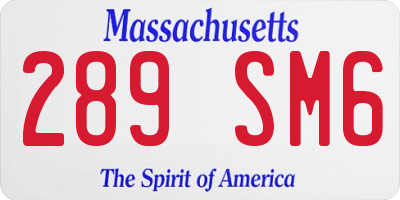 MA license plate 289SM6
