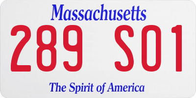 MA license plate 289SO1
