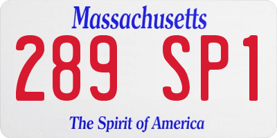 MA license plate 289SP1