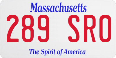 MA license plate 289SR0