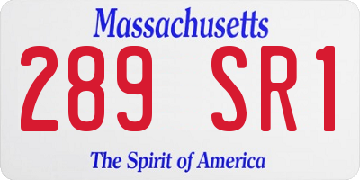 MA license plate 289SR1