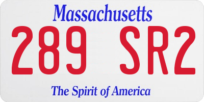 MA license plate 289SR2